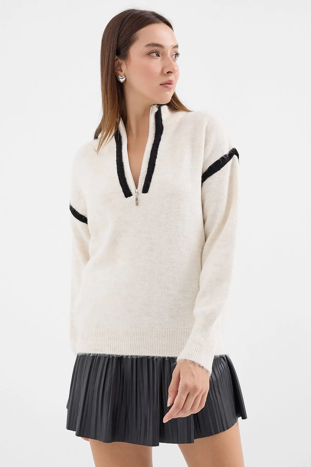 15888 fermuarli oversize kazak