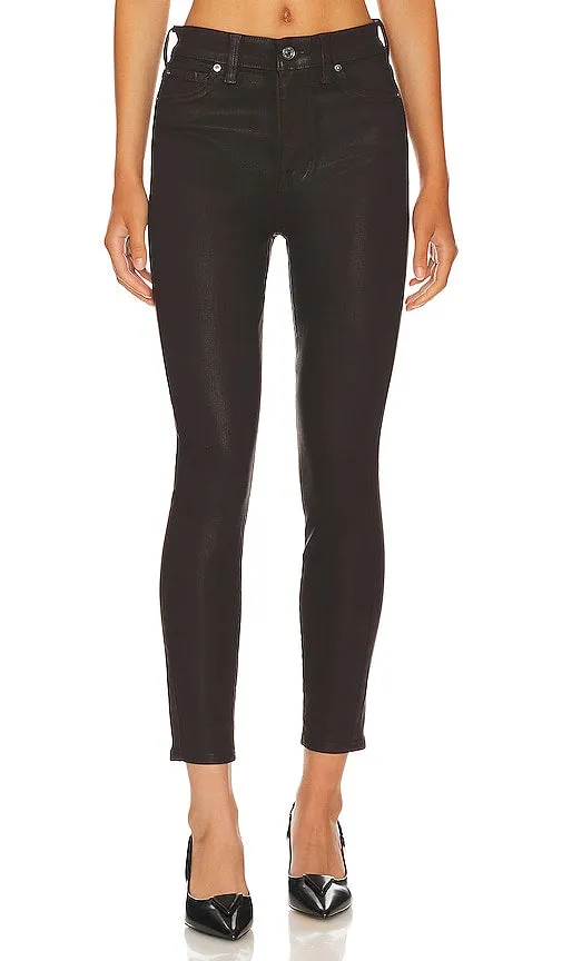 7 For All Mankind High Waist Ankle Skinny in Chocolate