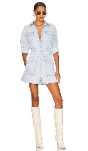 7 For All Mankind Surplus Romper in Baby Blue