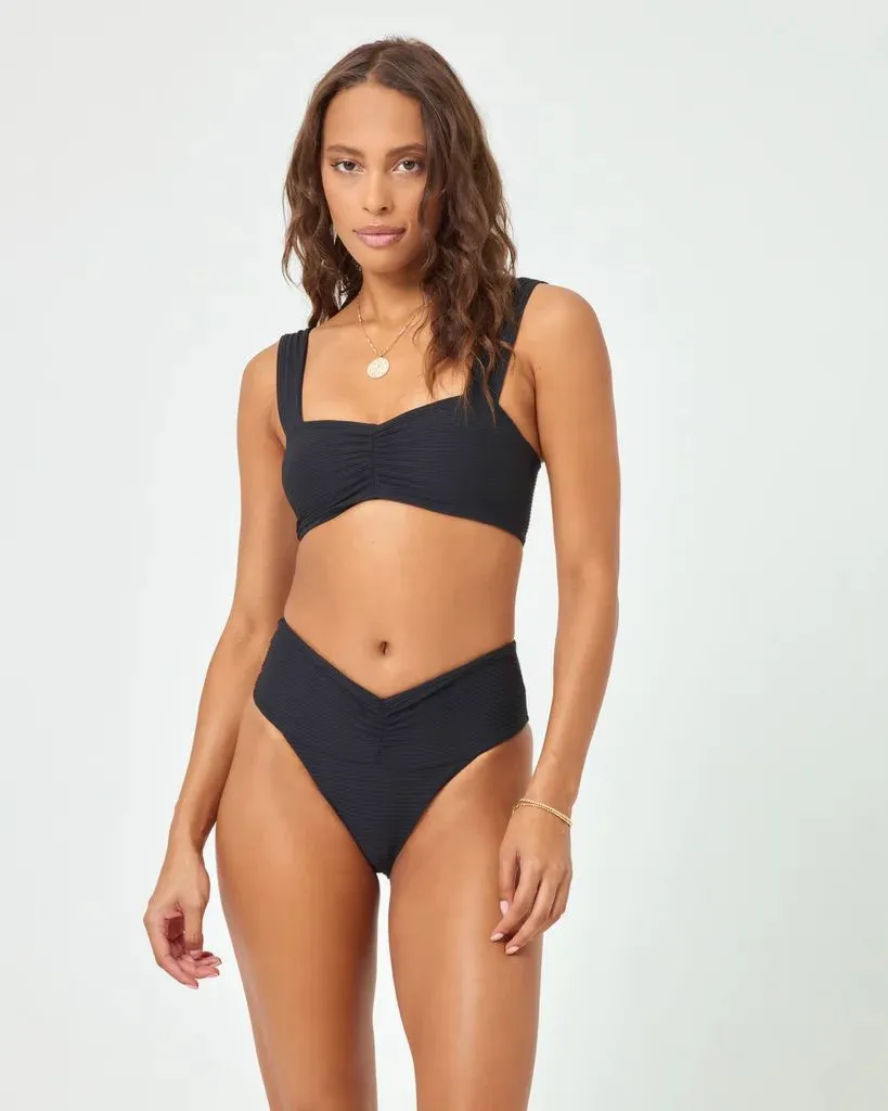 Black Eco Chic Repreve Bardot Bikini Bottom