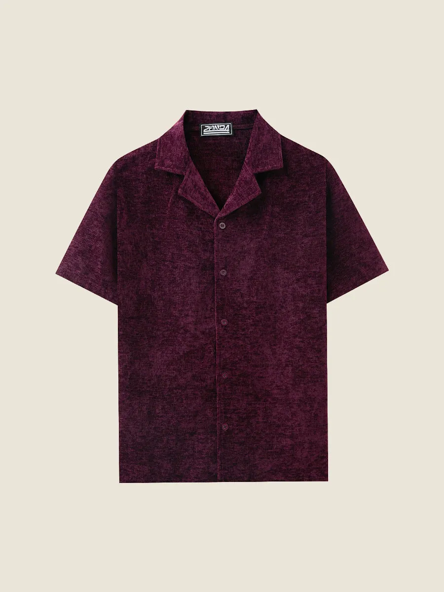 Chenille Short Sleeve Casual Shirt