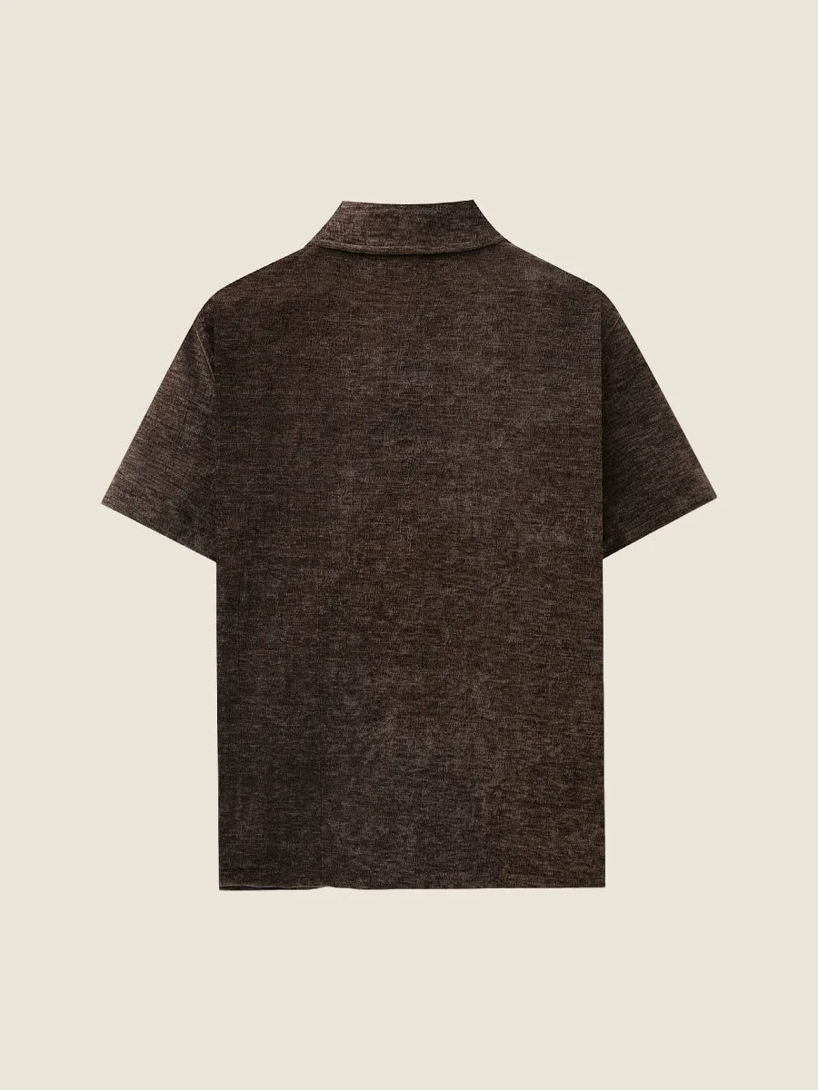Chenille Short Sleeve Casual Shirt