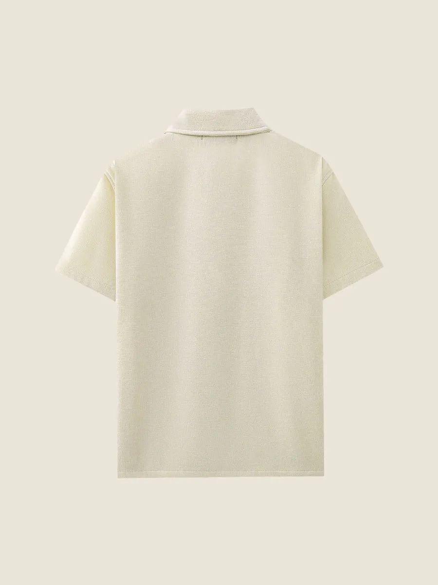 Chenille Short Sleeve Casual Shirt