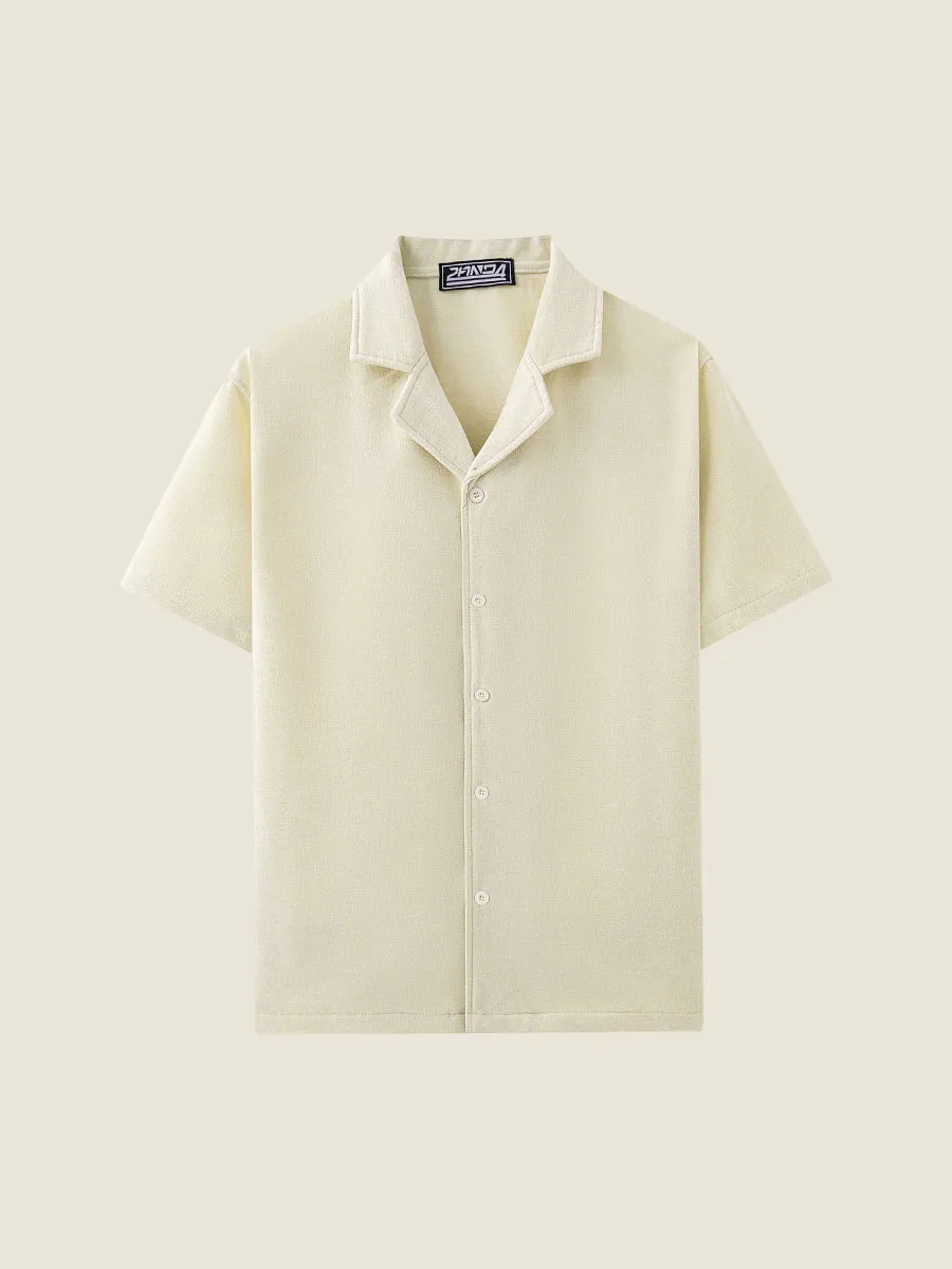 Chenille Short Sleeve Casual Shirt