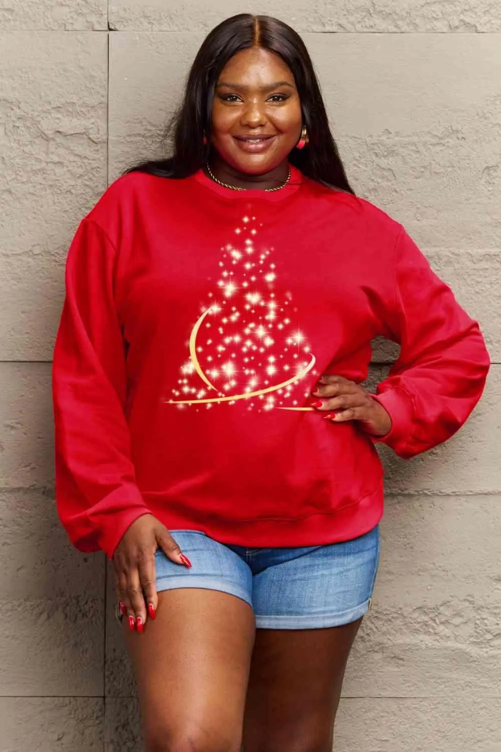 Cozy Affection Oversized Graphic Crewneck Sweater