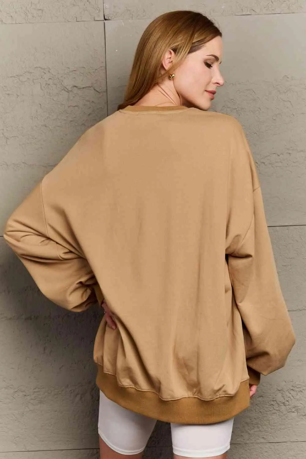Cozy Affection Oversized Graphic Crewneck Sweater