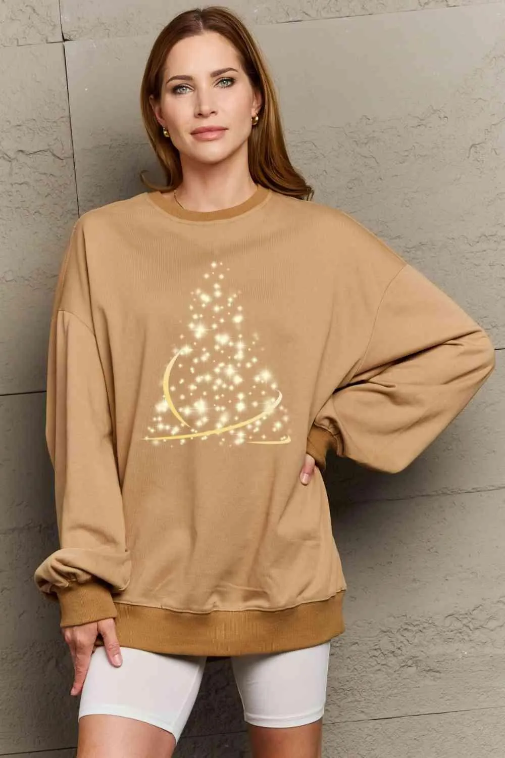 Cozy Affection Oversized Graphic Crewneck Sweater