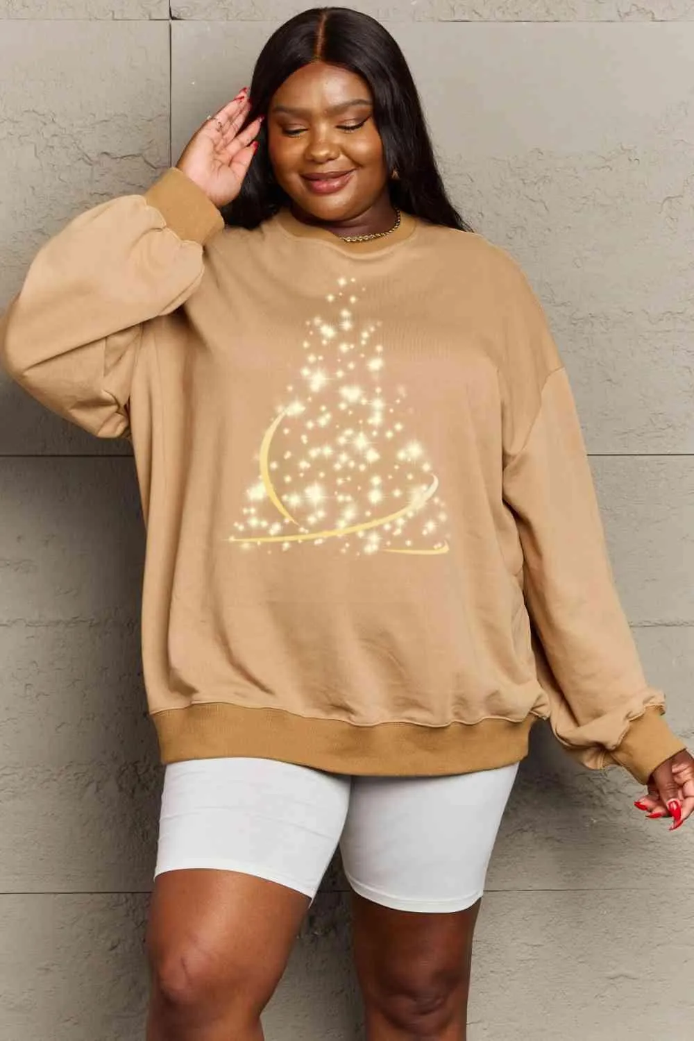 Cozy Affection Oversized Graphic Crewneck Sweater