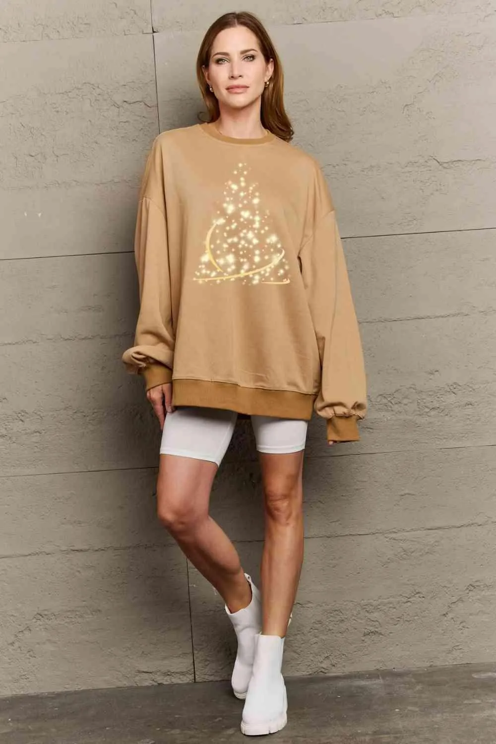Cozy Affection Oversized Graphic Crewneck Sweater