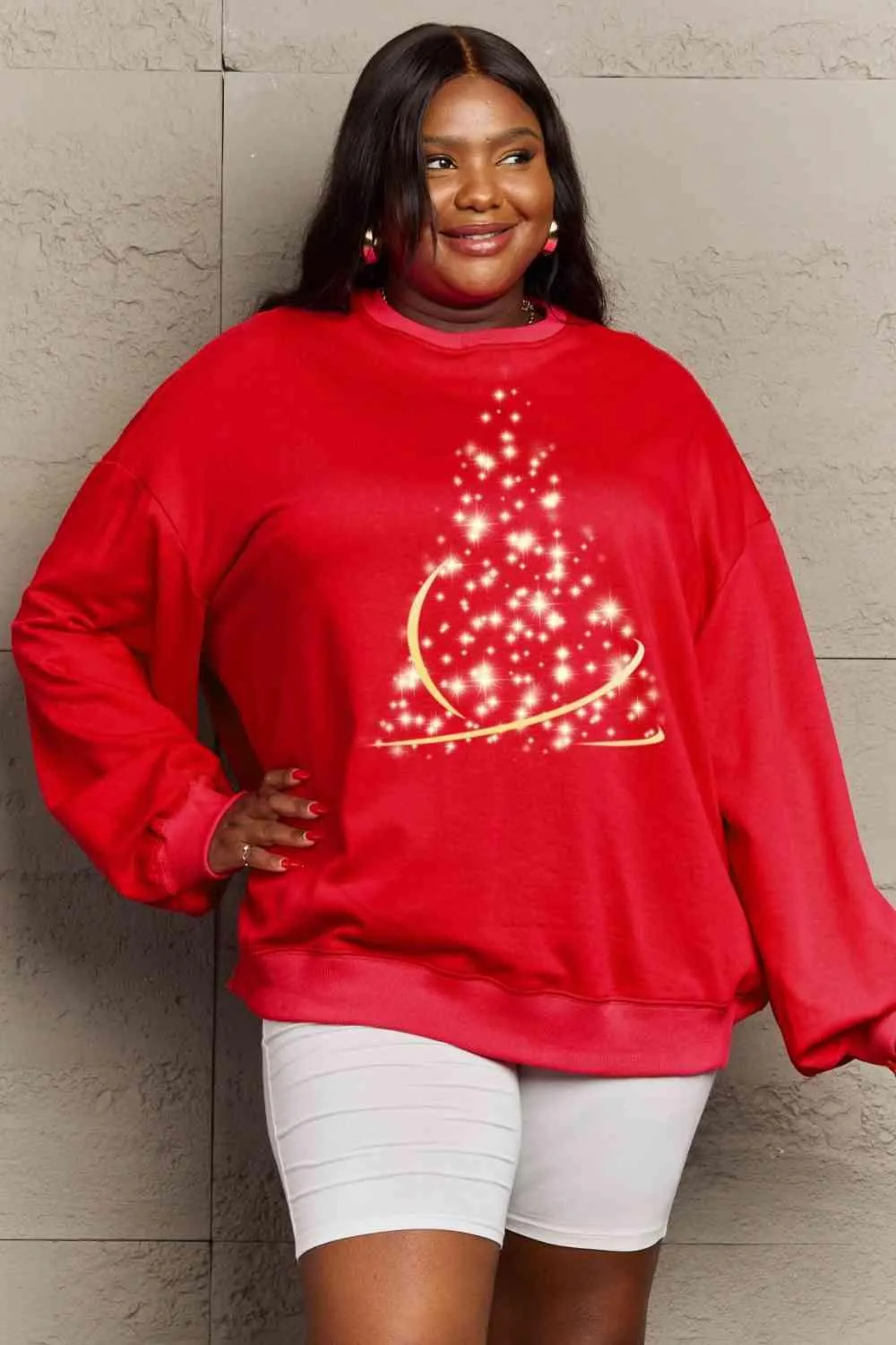 Cozy Affection Oversized Graphic Crewneck Sweater