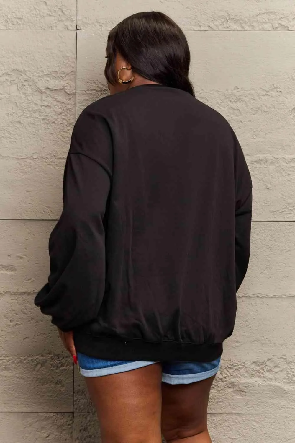 Cozy Affection Oversized Graphic Crewneck Sweater
