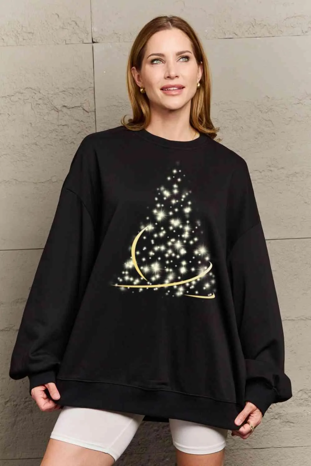 Cozy Affection Oversized Graphic Crewneck Sweater