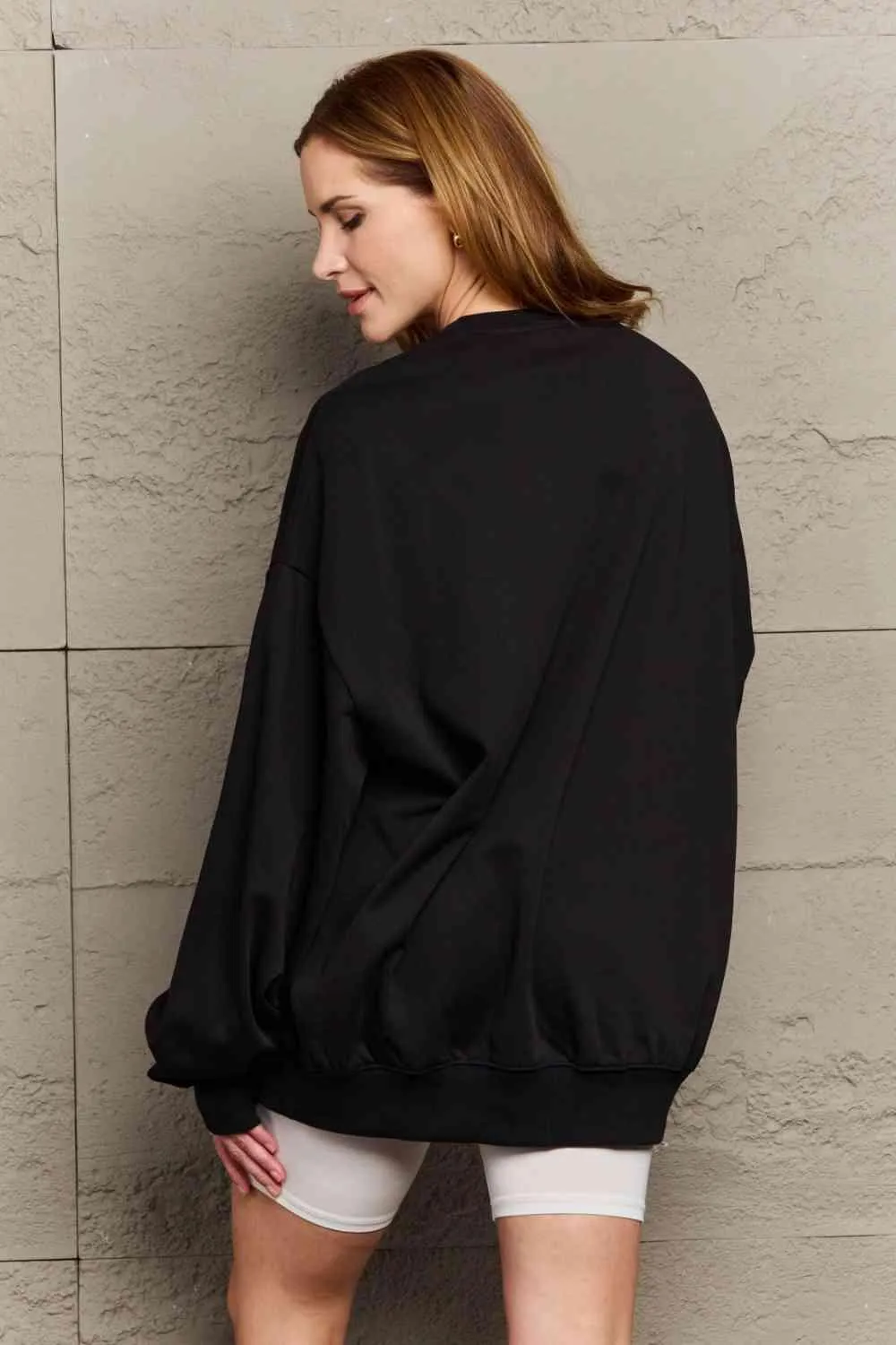 Cozy Affection Oversized Graphic Crewneck Sweater