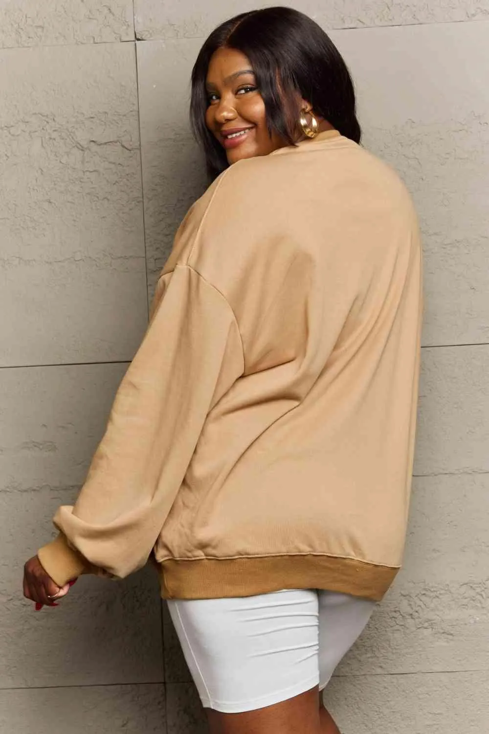 Cozy Affection Oversized Graphic Crewneck Sweater