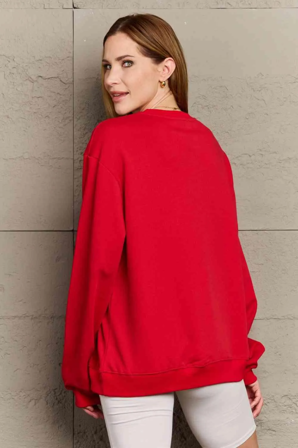 Cozy Affection Oversized Graphic Crewneck Sweater