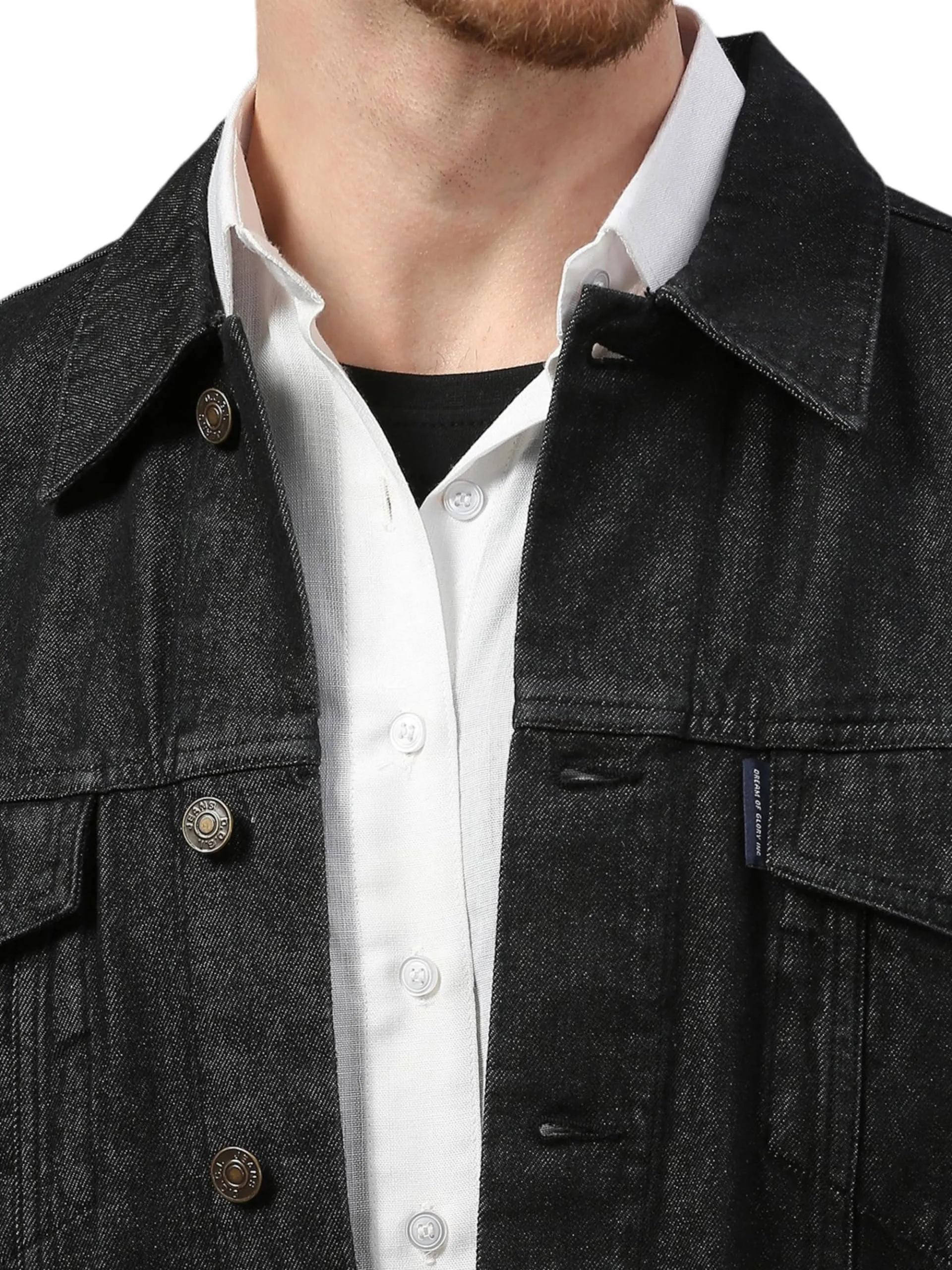 Dream of Glory Inc. Men's Denim Jacket (DOGI-AW24-M-DJ-CHARCOAL-4XL)