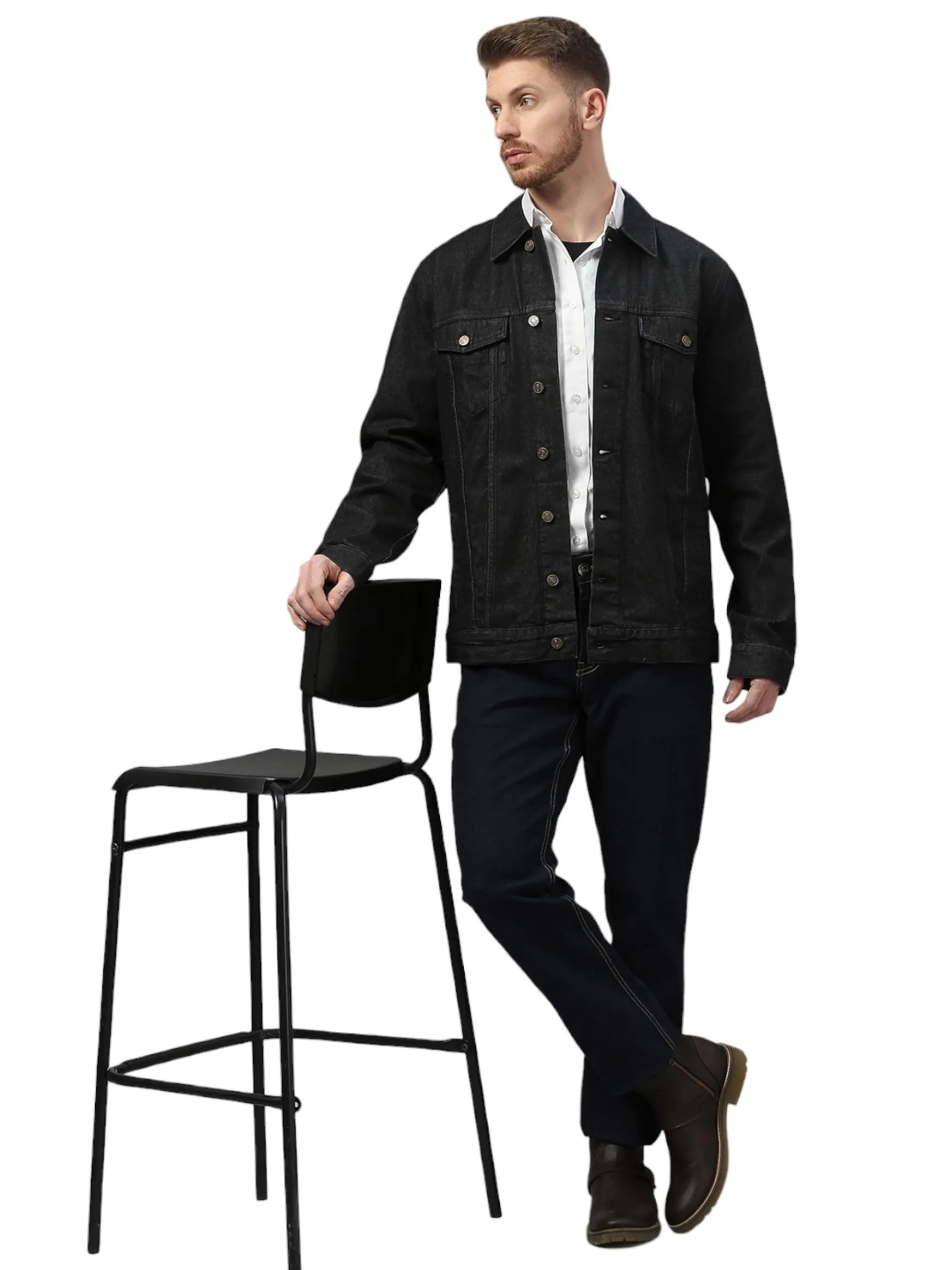 Dream of Glory Inc. Men's Denim Jacket (DOGI-AW24-M-DJ-CHARCOAL-4XL)