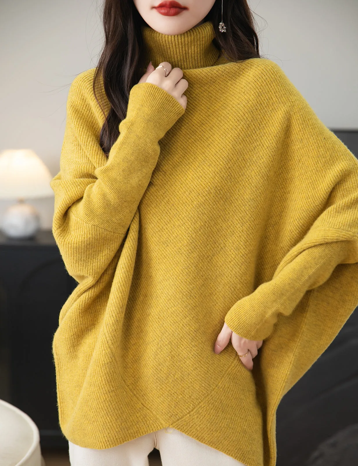 Eliza Woman Turtleneck Oversized Sweater