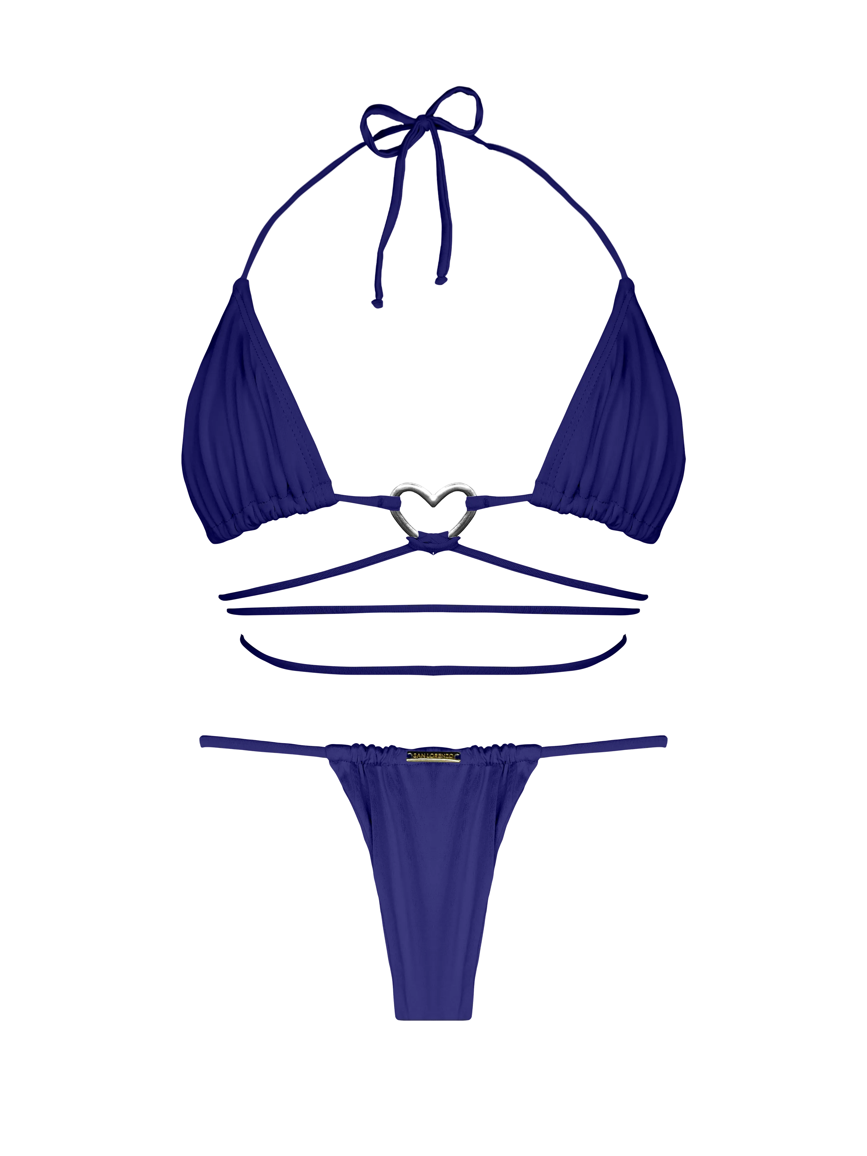 Essential Solids Royal Velvet Multi String Ring Bikini Top