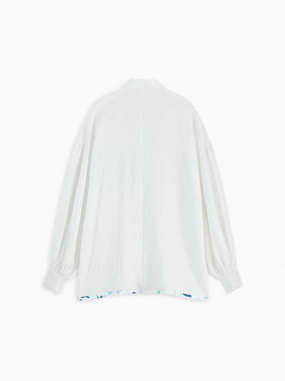 Floral Button Up Bishop Sleeve Shirt