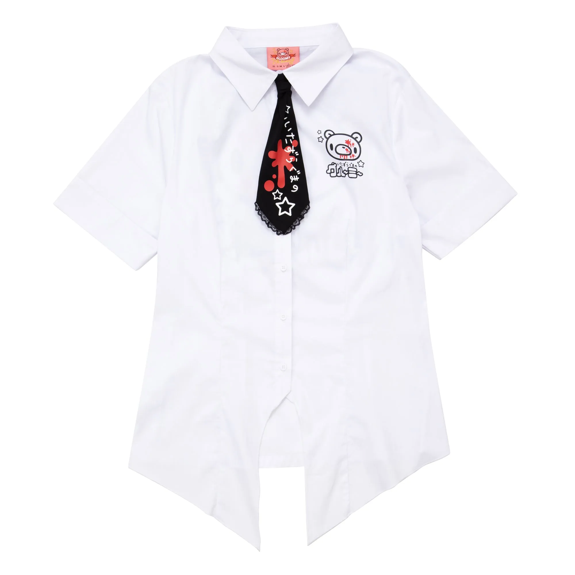 Gloomy Bear Button Up Shirt & Tie [WHITE]