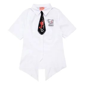 Gloomy Bear Button Up Shirt & Tie [WHITE]
