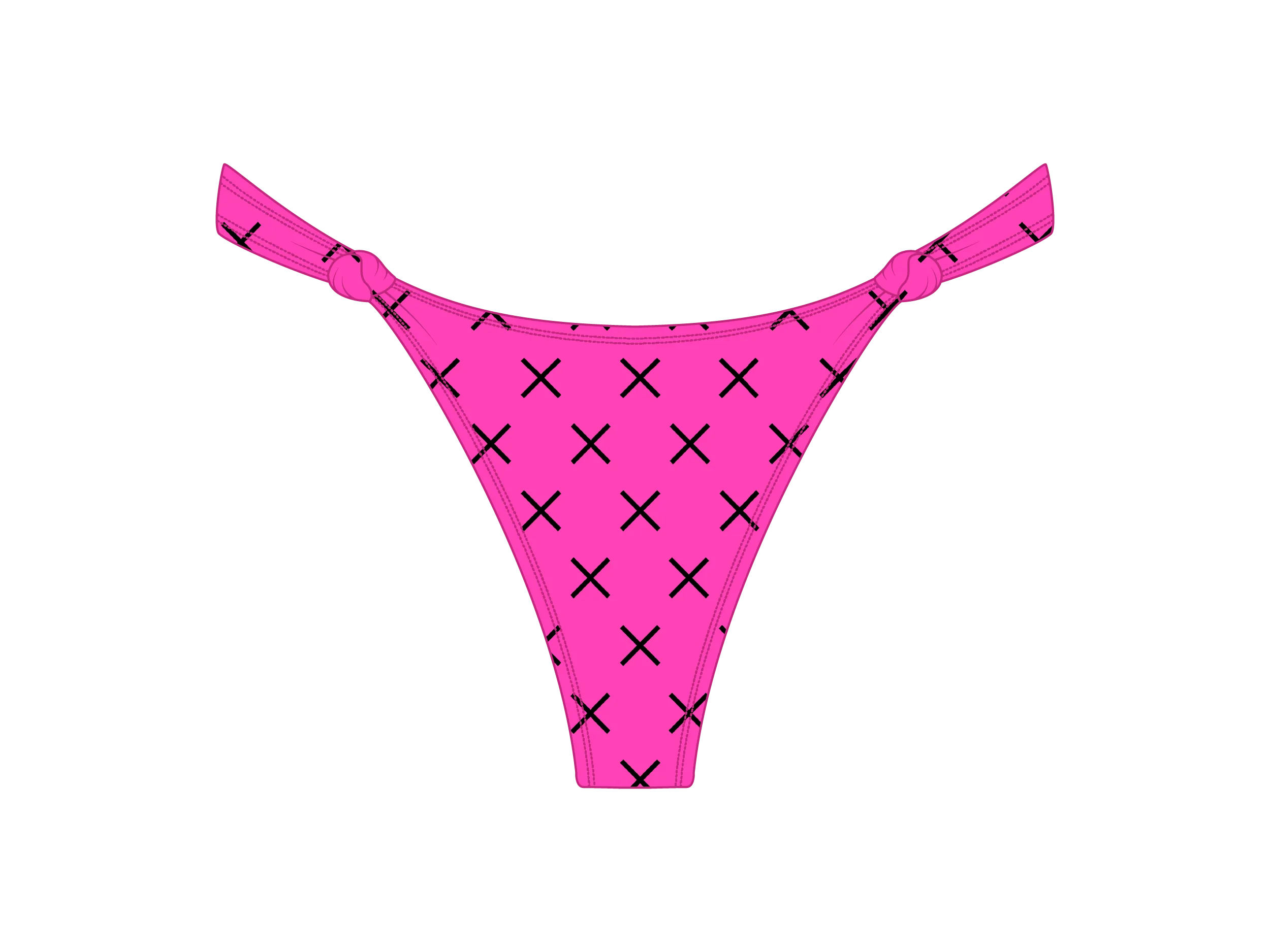 Hot Pink Logo Print Twist Bottoms