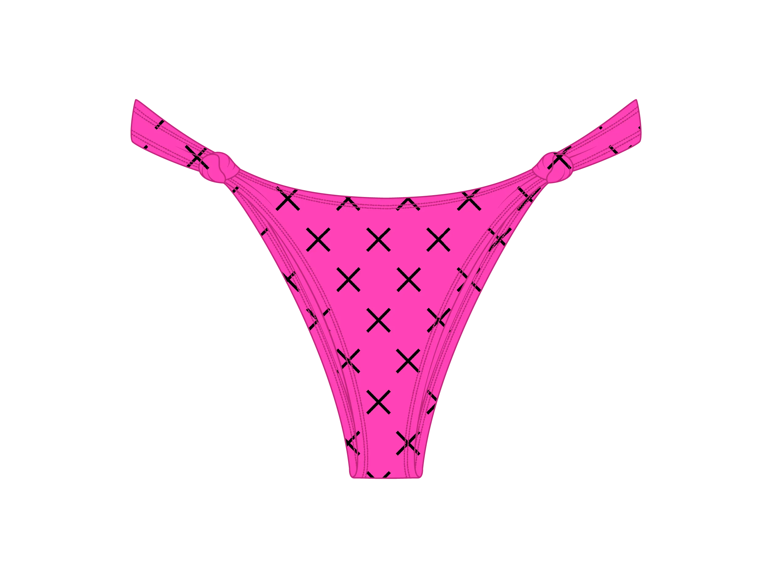 Hot Pink Logo Print Twist Bottoms