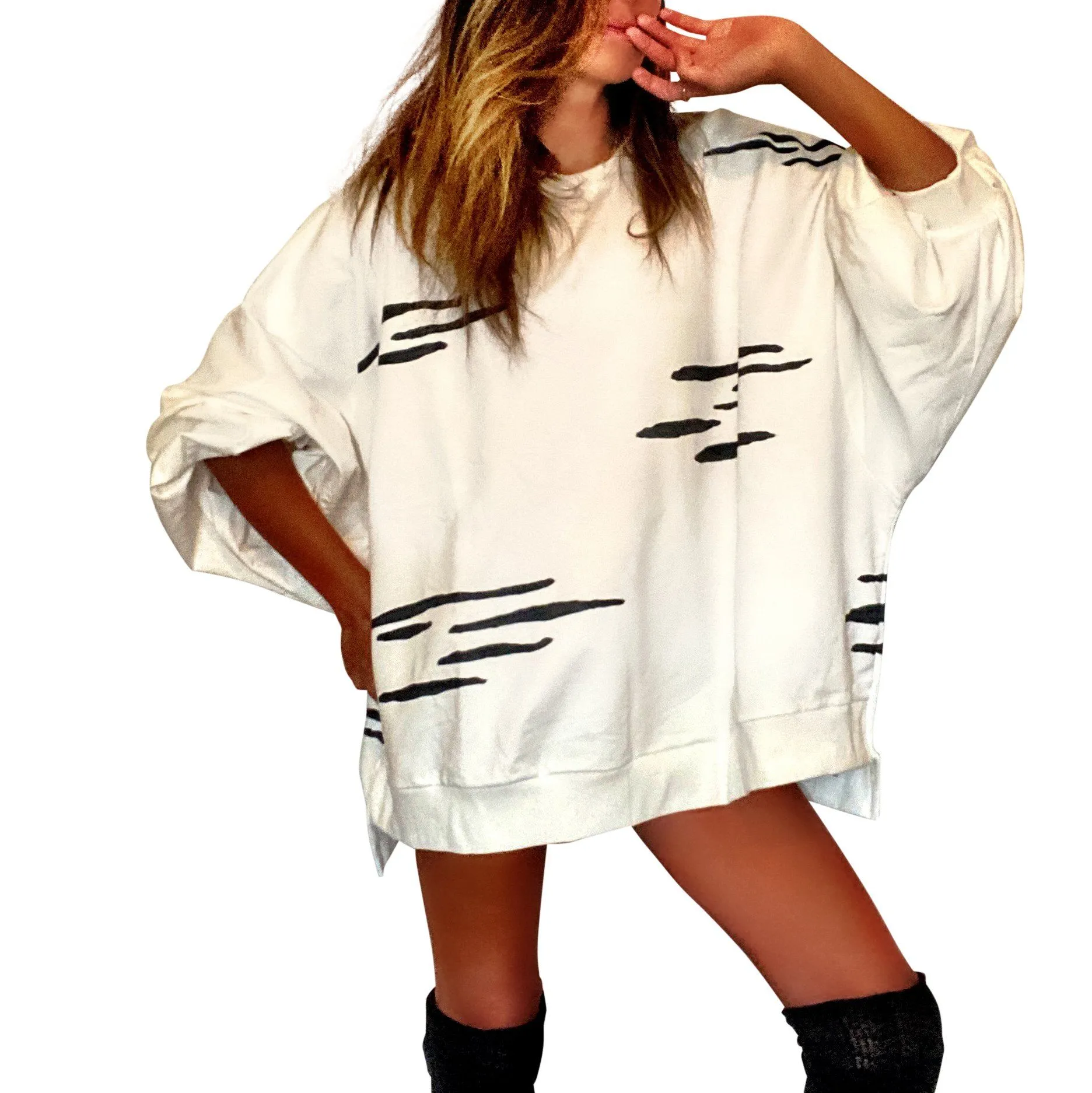'IM A ZEBRA' PAINTED SWEATSHIRT
