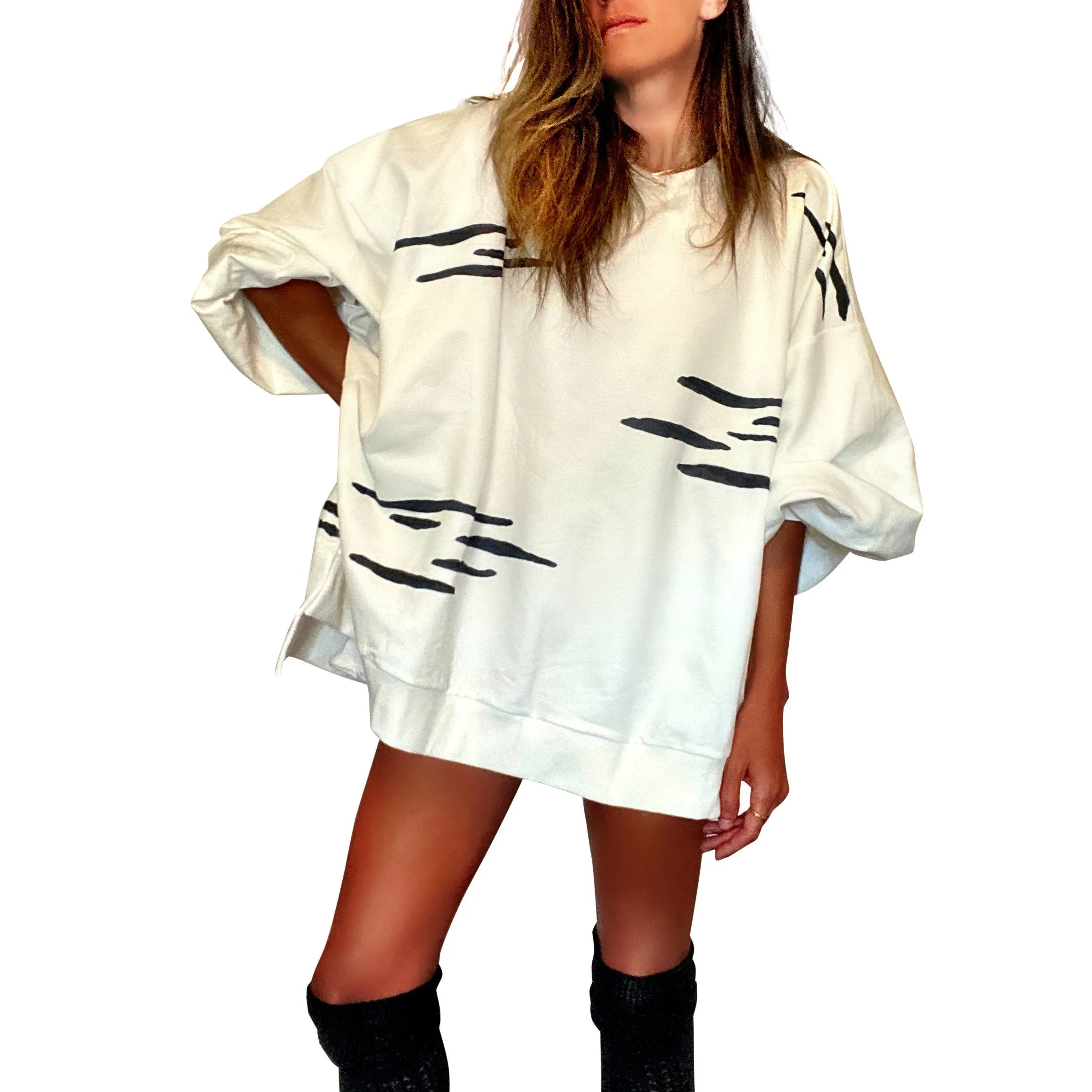 'IM A ZEBRA' PAINTED SWEATSHIRT