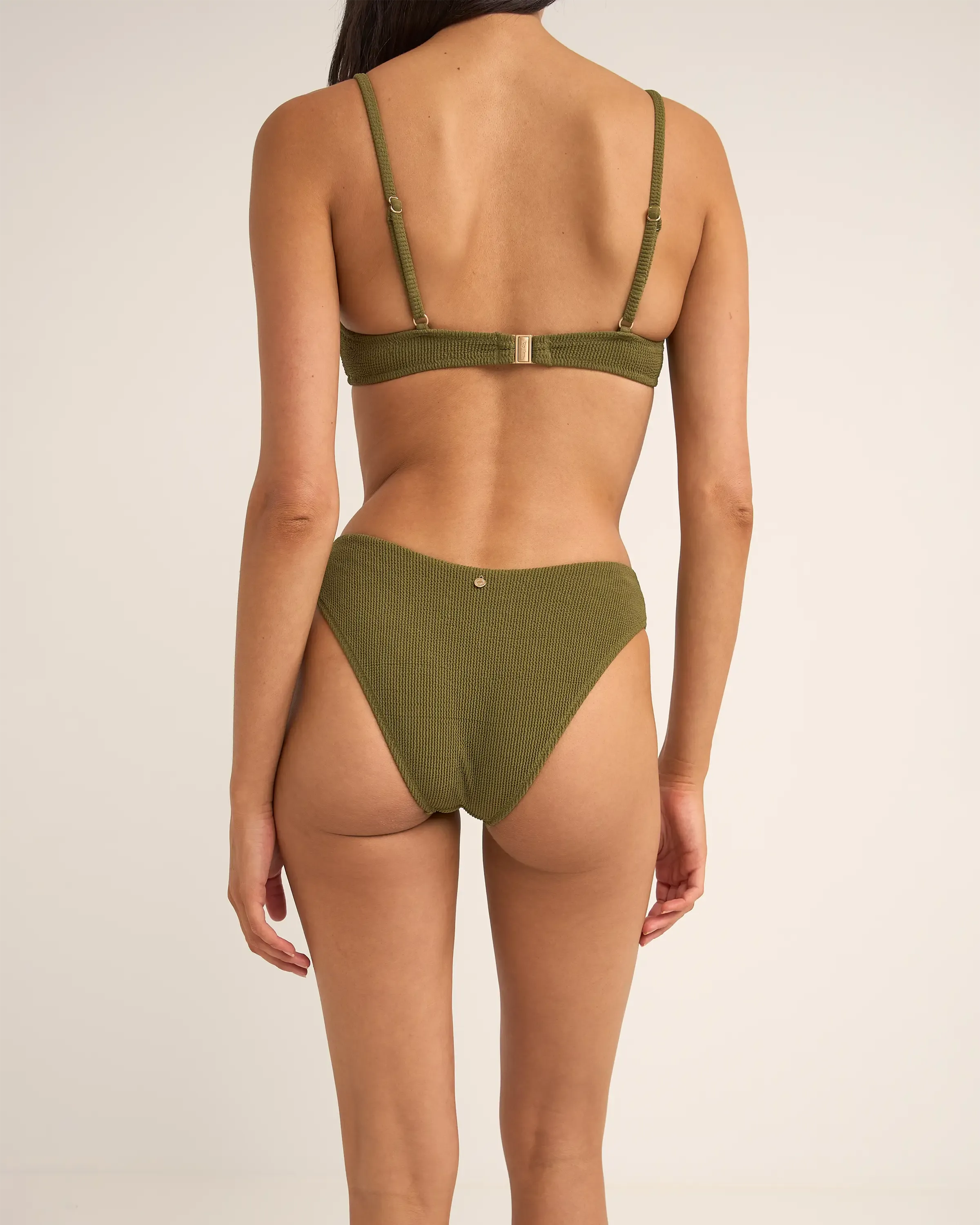 Isla Rib Holiday Bikini Bottoms in Ivy