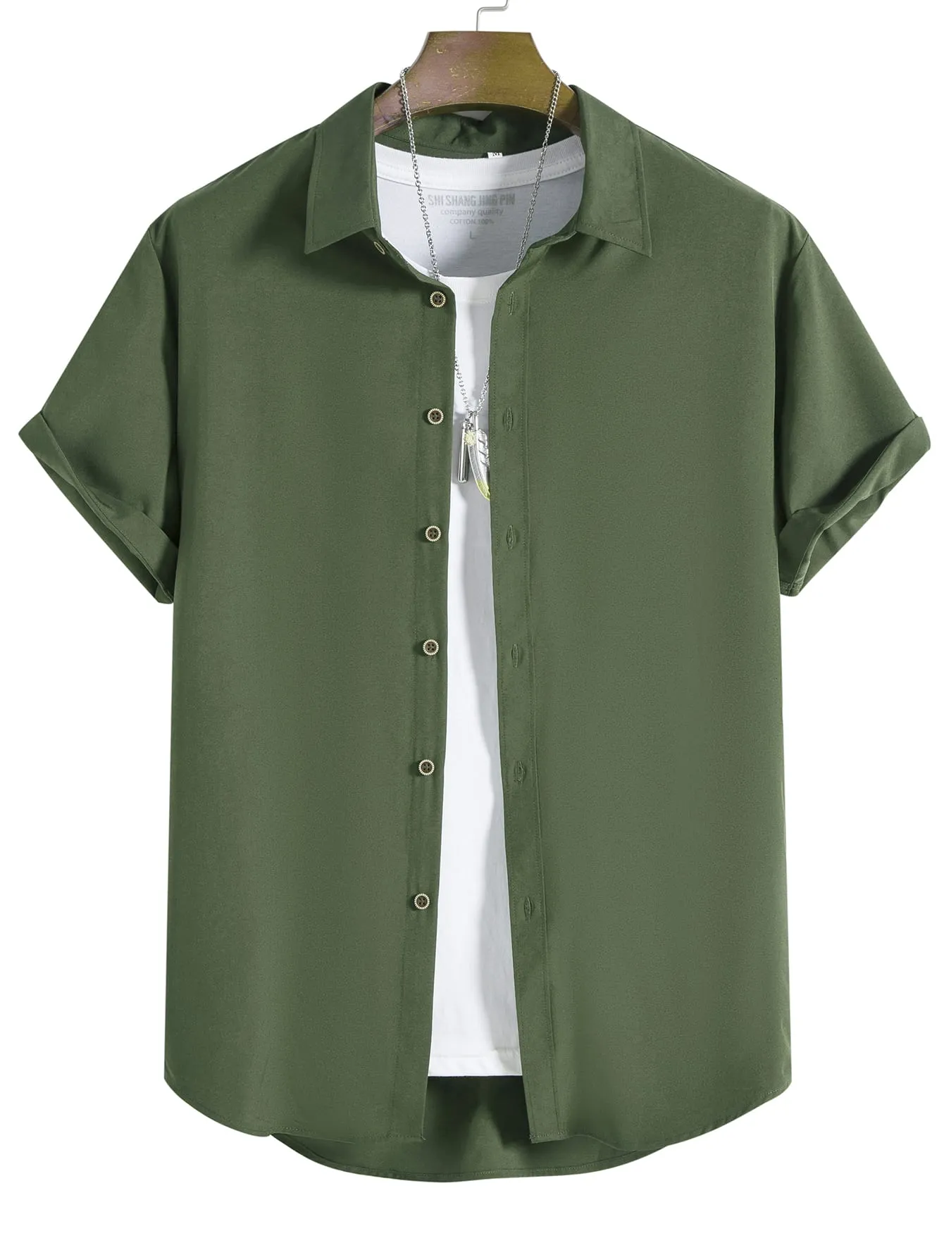Manfinity Mode Men Solid Button Up Shirt