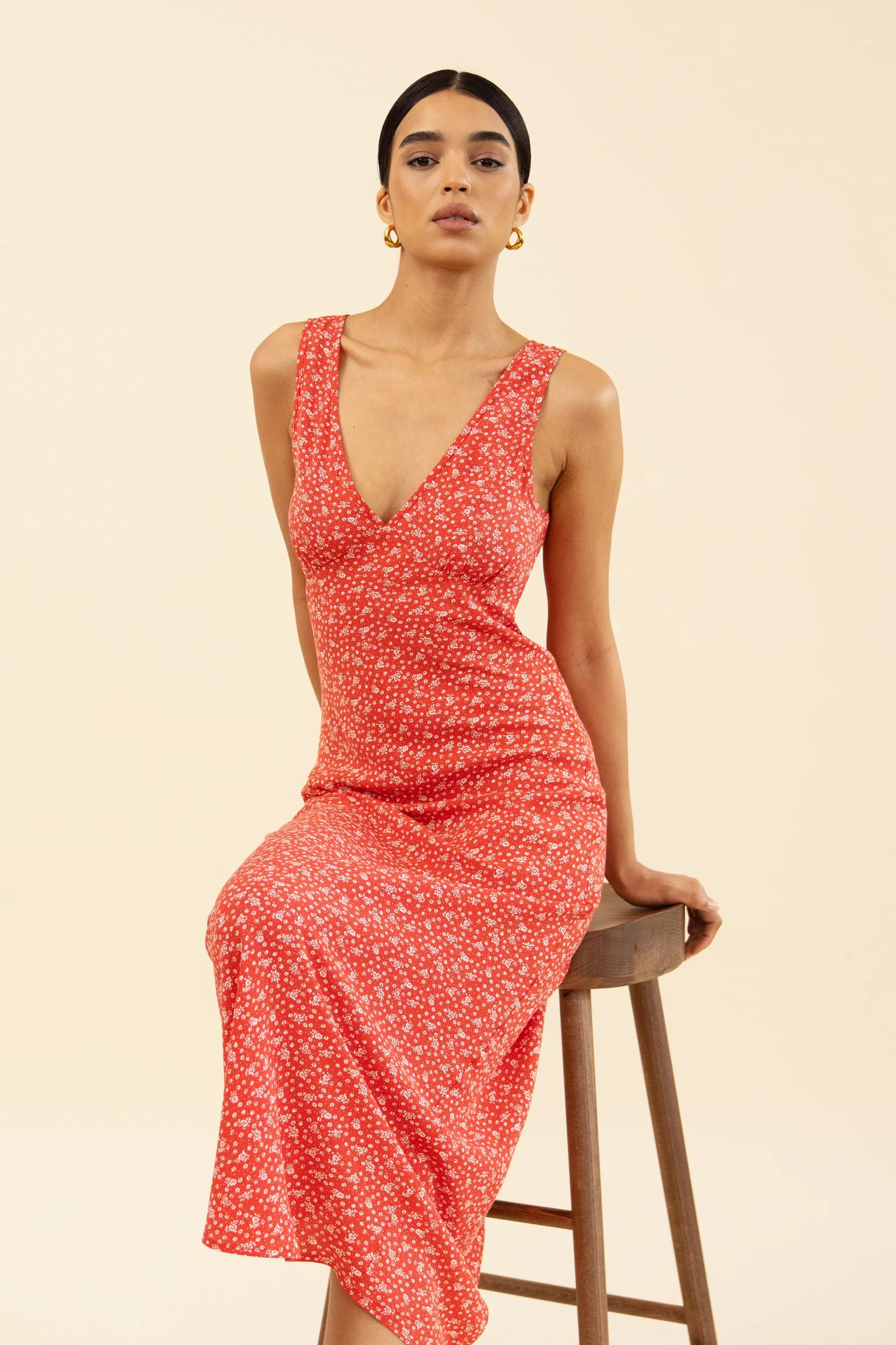 MATHILDA DRESS - ROUGE FLEUR