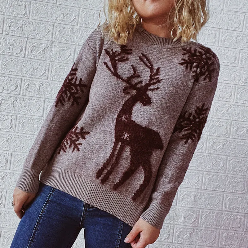 Melanie Christmas O-neck Knitted Women Sweater