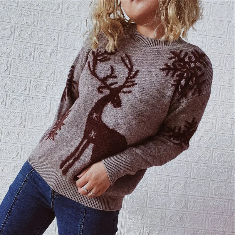 Melanie Christmas O-neck Knitted Women Sweater