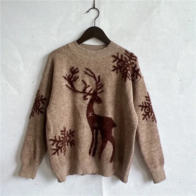 Melanie Christmas O-neck Knitted Women Sweater