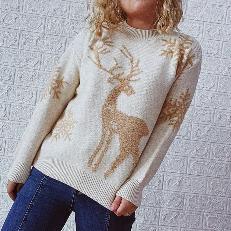 Melanie Christmas O-neck Knitted Women Sweater