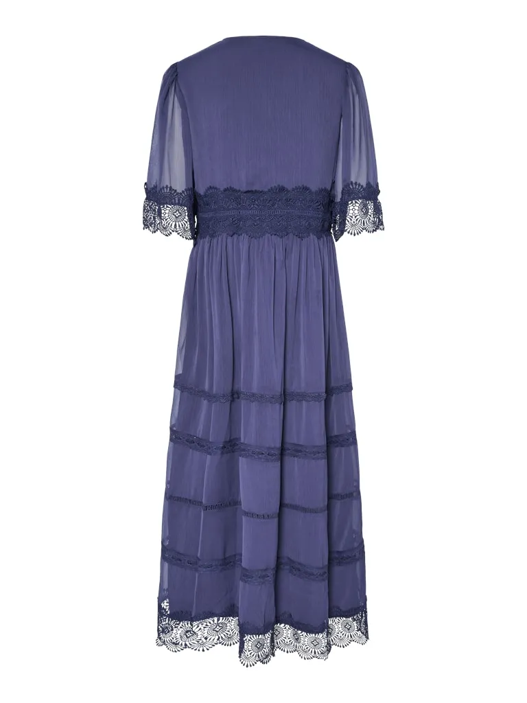 Mollie 2/4 Long Dress - Navy