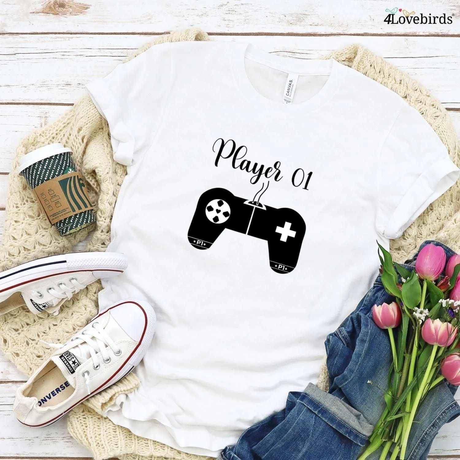 Player 1 and Player 2 Gamer Couples Matching Set - Perfect for Couple Outfits!