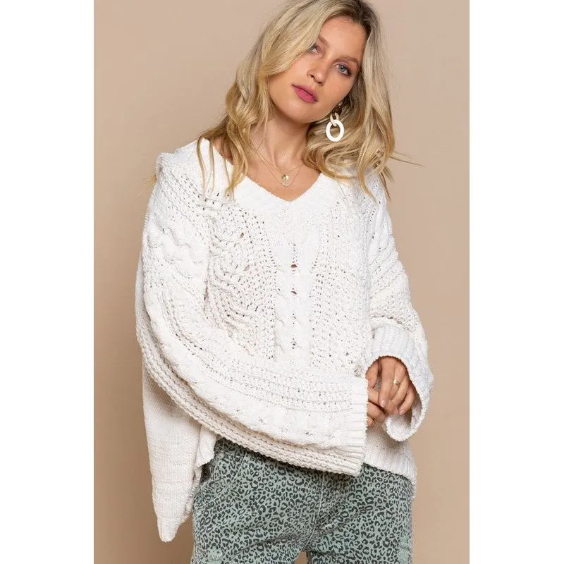 POL Hooded Knit Pullover Sweater BST602..