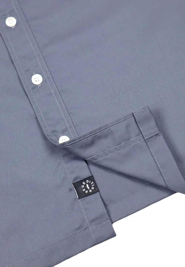 PSG BY PRIVATE STITCH Chest Patch Pocket Button Up Shirt - Dark Grey