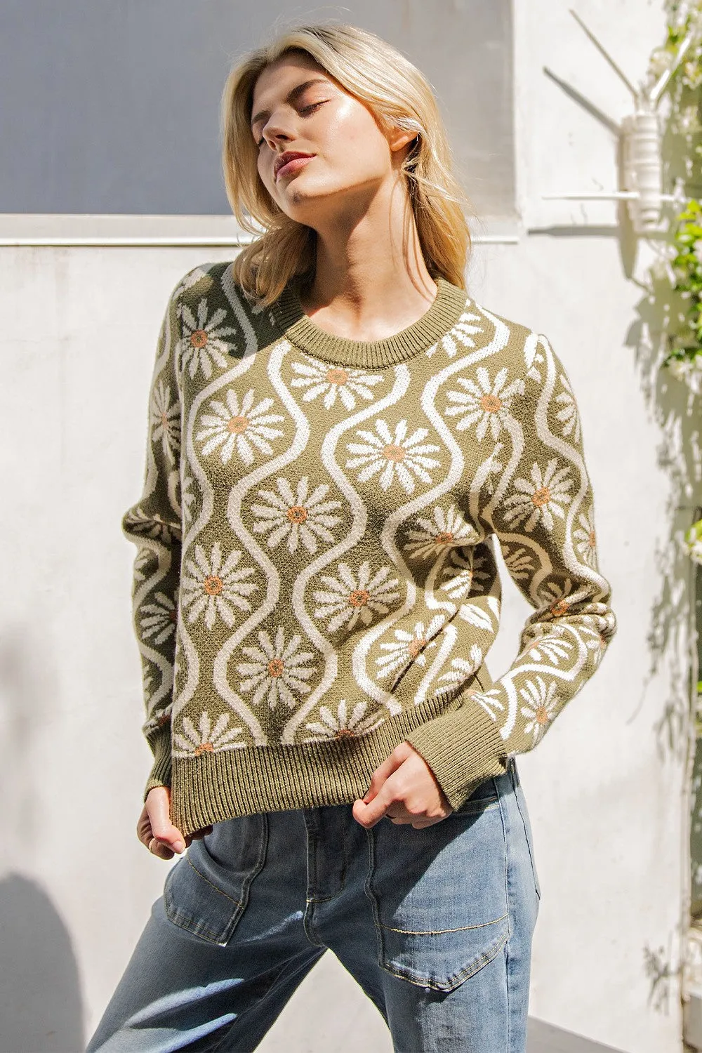 RETRO FLORAL SWEATER