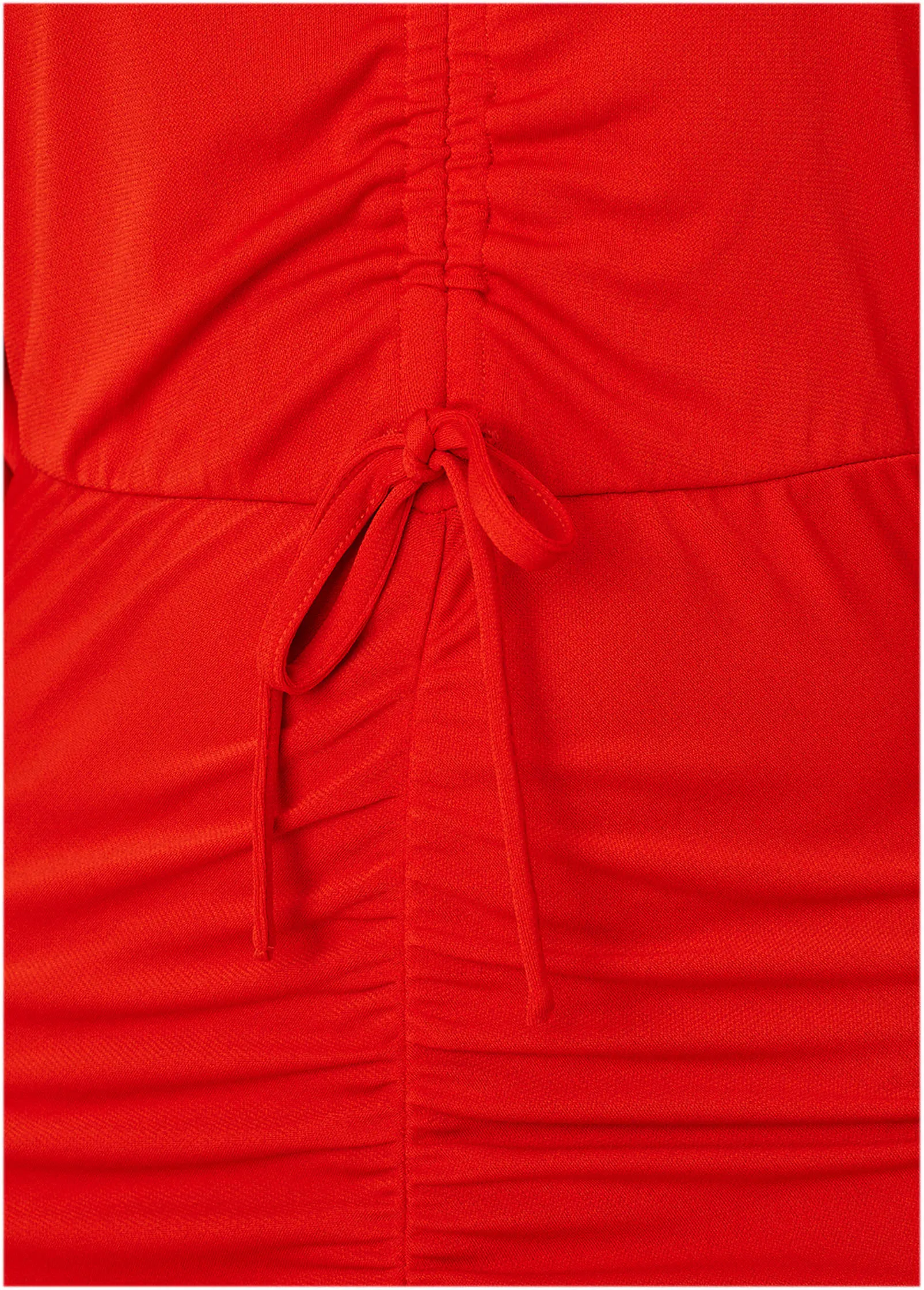 Ruched High-Low Dress - Goji Berry