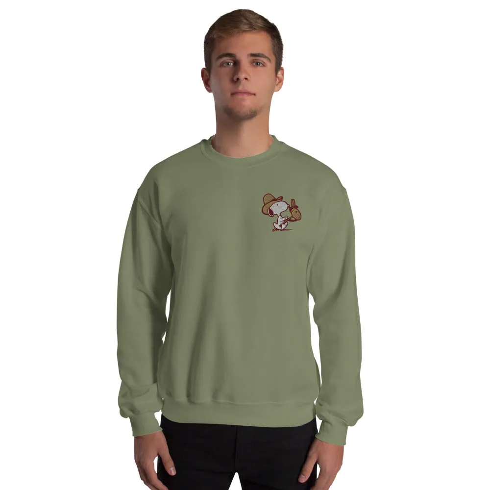 Snoopy Cowboy Embroidered Crewneck