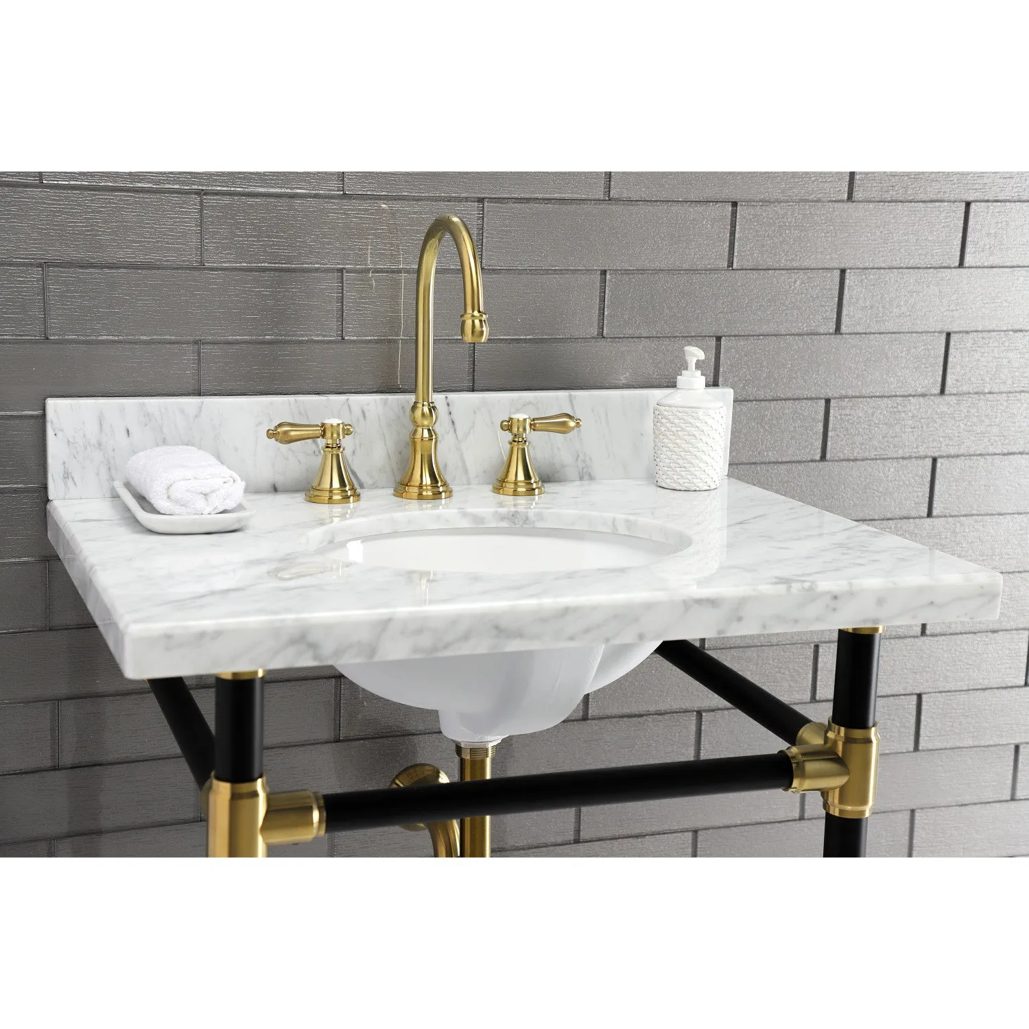 Templeton KVPB3022M38 Marble Vanity Sink Top, Carrara Marble