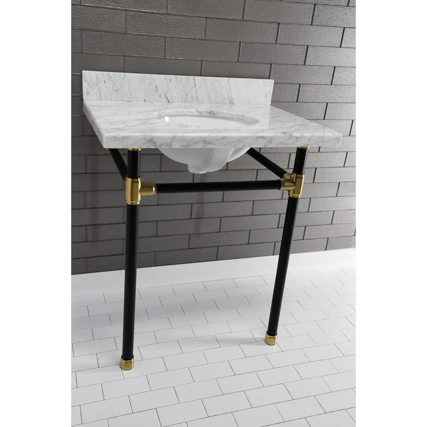 Templeton KVPB3022M38 Marble Vanity Sink Top, Carrara Marble