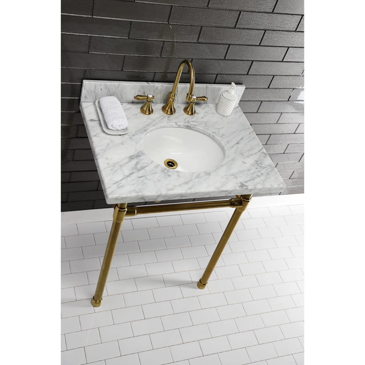 Templeton KVPB3022M38 Marble Vanity Sink Top, Carrara Marble