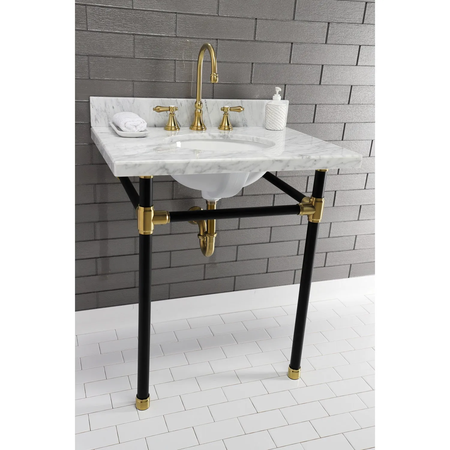 Templeton KVPB3022M38 Marble Vanity Sink Top, Carrara Marble