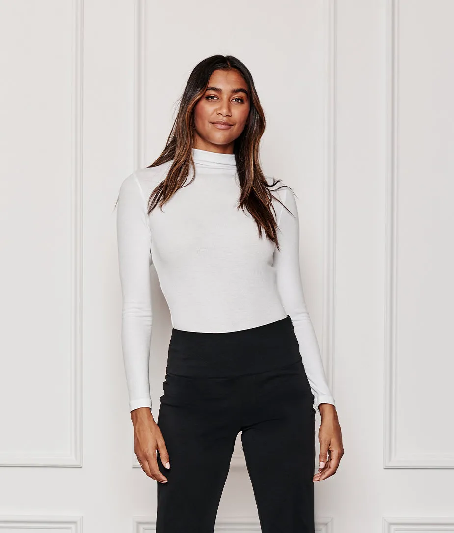 The Long Sleeve Day to Night Bodysuit: TENCEL™ Edition - White Sand