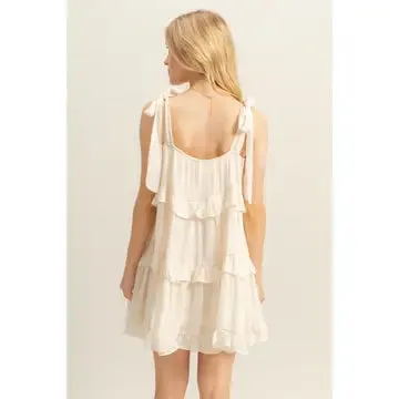 Tie Strap Ruffle Mini Dress